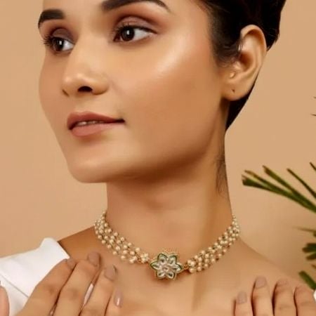 Handcrafted Meenakari Kundan Choker Mala